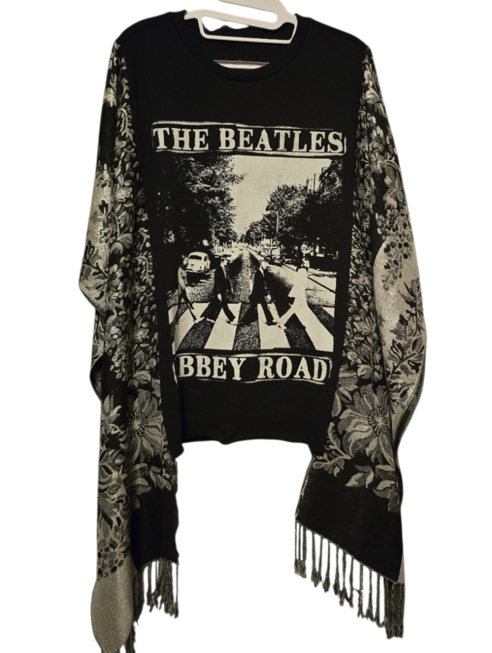 Upcycled Hand Crafted The Beatles Abbey Road Fringed Bandcho Sz OS in EUC